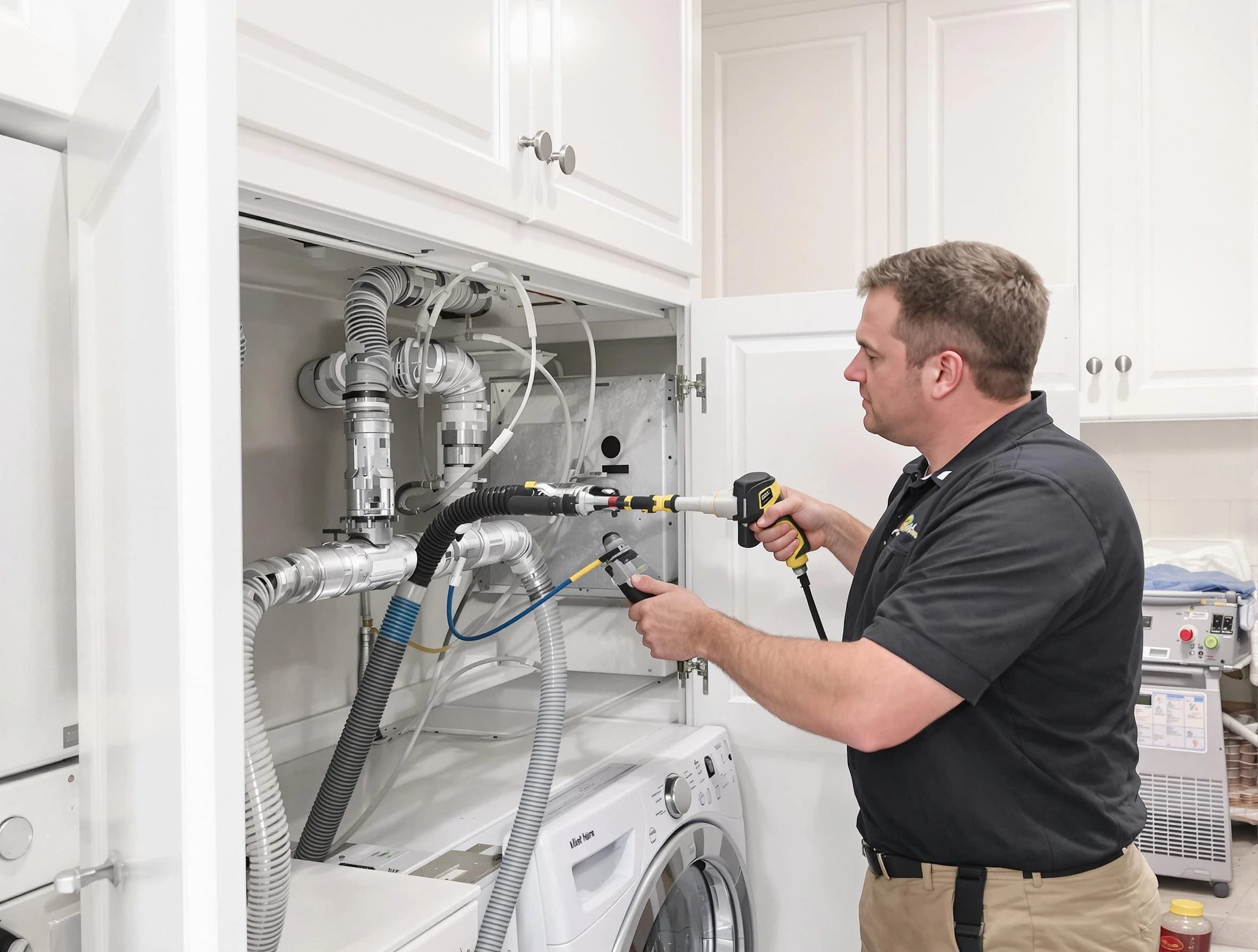 Candler-McAfee Dryer Vent Cleaning professional removing severe blockage from a clogged dryer vent in Candler-McAfee