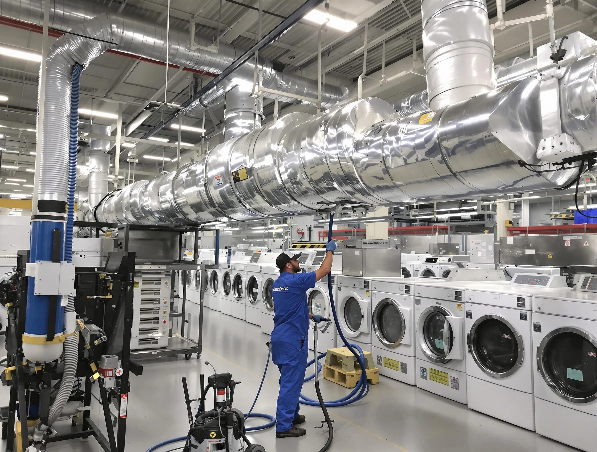 Candler-McAfee Dryer Vent Cleaning team performing heavy-duty industrial dryer vent cleaning in Candler-McAfee