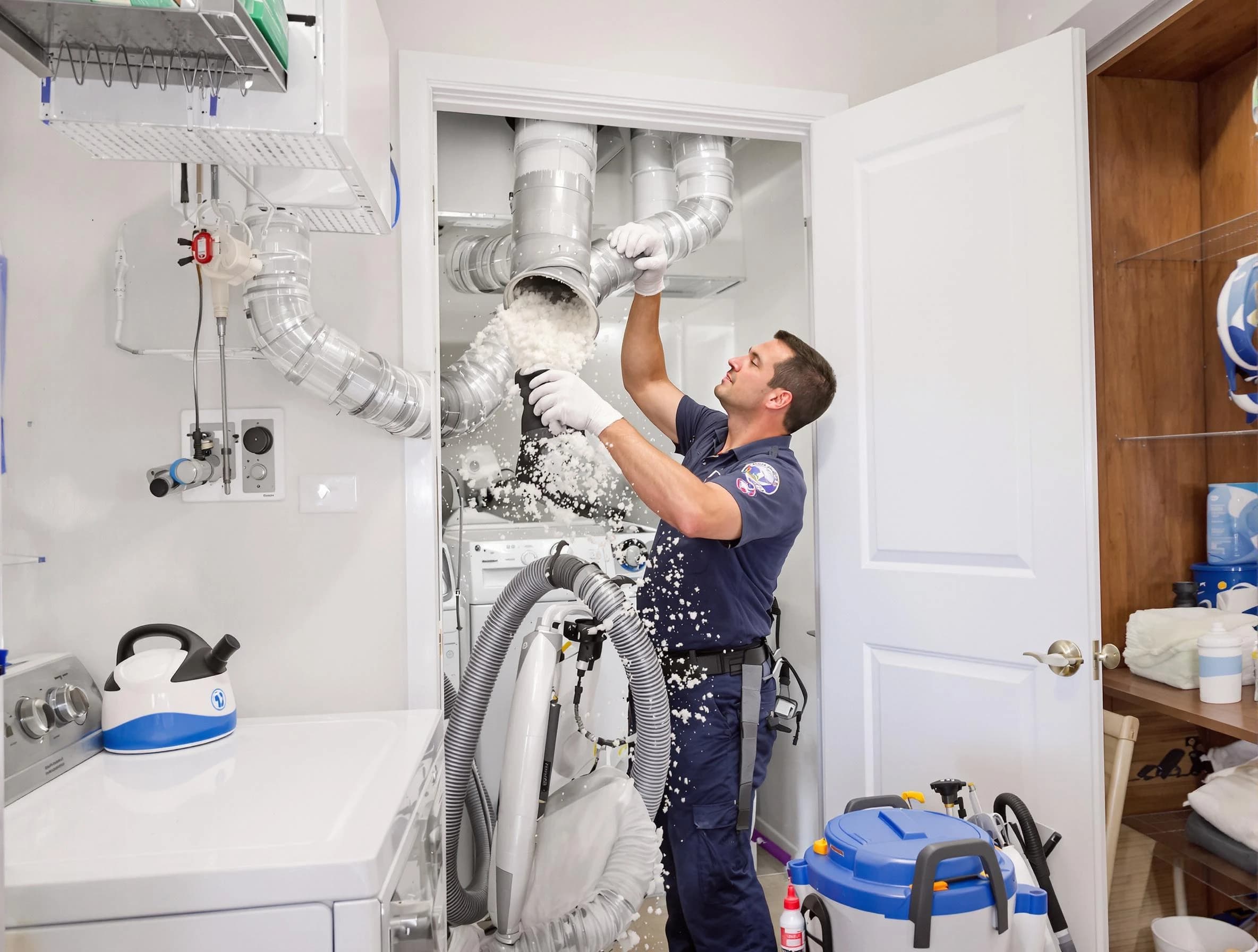 Candler-McAfee Dryer Vent Cleaning technician delivering thorough residential dryer vent cleaning service in Candler-McAfee